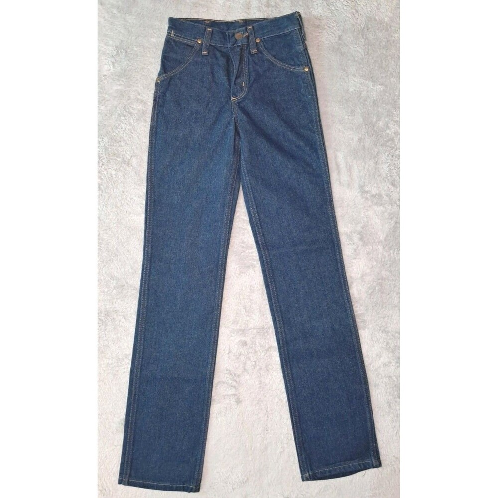 Vintage Wrangler Student Straight Leg Jeans 25x32 Deadstock 70s Made in USA
